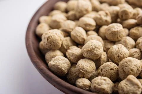 Soya chunks are known for its various health benefits Stock Photos