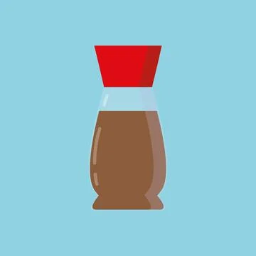 Soya sauce semi flat design. Vector modern illustration. Stock Illustration
