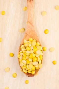 Soybean cut on the spoon Foto stock
