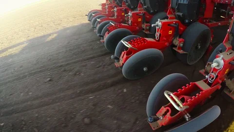 Soybean sowing in the spring. Dolly gimbal video. Stock Footage 88410791