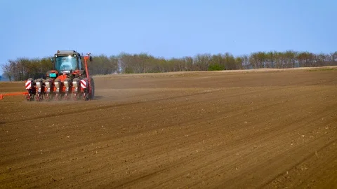 Soybean sowing in the spring. Stock Footage 86491214