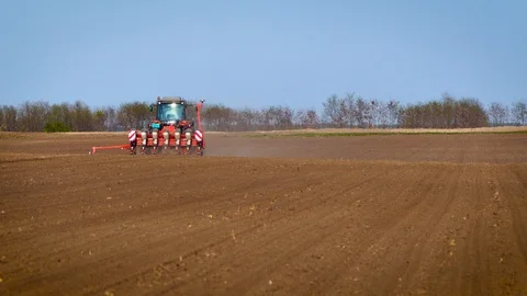 Soybean sowing in the spring. Stock Footage 88404343