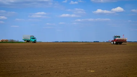 Soybean sowing in the spring. Stock Footage 88405777