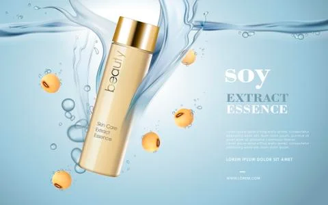 Soybeans cosmetic ads Stock Illustration