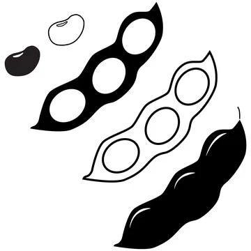 Soybeans icon on white background. soy beans symbol. nature vegetable food. Stock Illustration
