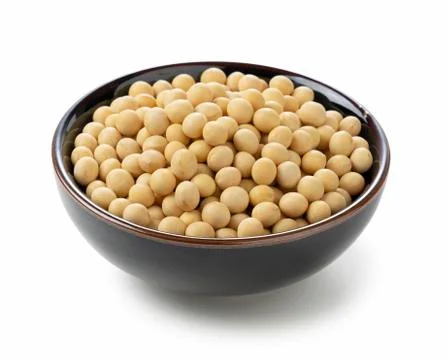 Soybeans placed on a white background Stock Photos