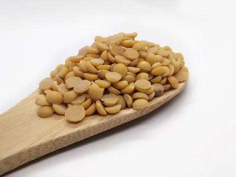 Soybeans on white background Stock Photos