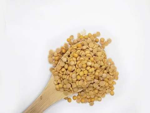 Soybeans on white background Stock Photos