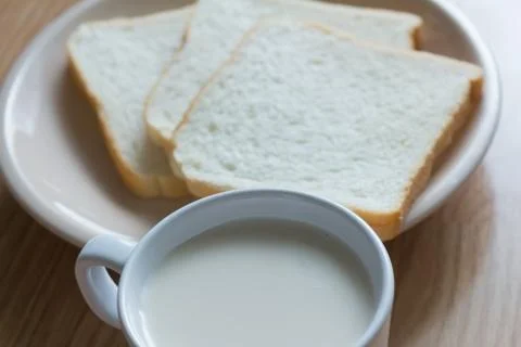 Soymilk and bread Stock Photos