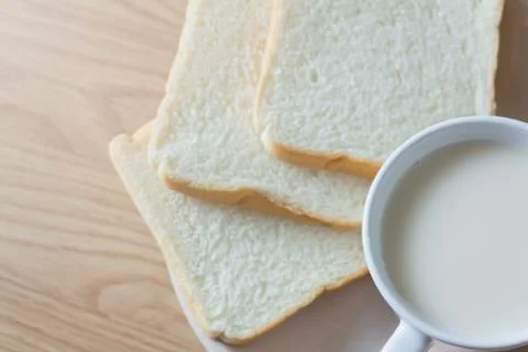 Soymilk and bread Stock Photos