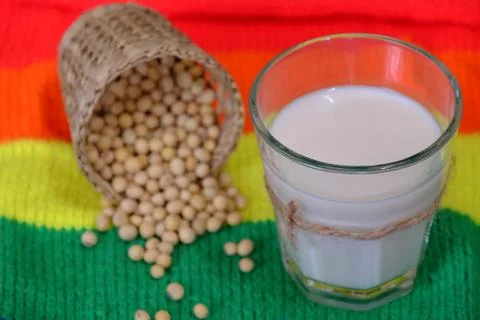 Soymilk for breakfast drink Foto stock