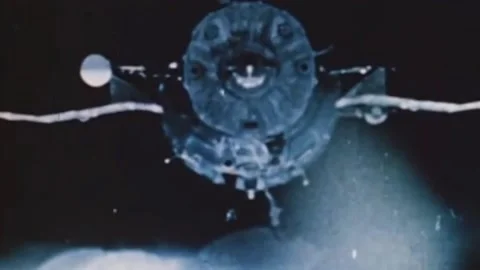  Soyuz-4 spacecraft launch and the Soyuz crew in space. 1969 (35) Stock Footage 237054156