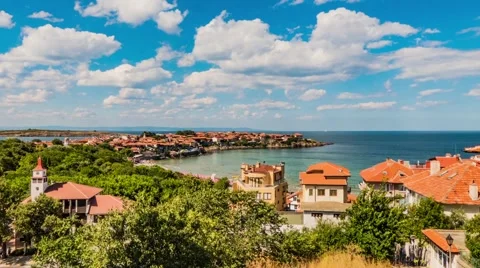 Sozopol is an ancient town on southern Bulgaria Stock Footage