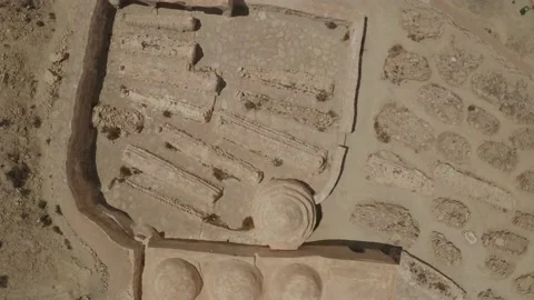 SP 0123 Drone Archaeological Top shot Boom Up DJI 0079 Stock Footage 169998712