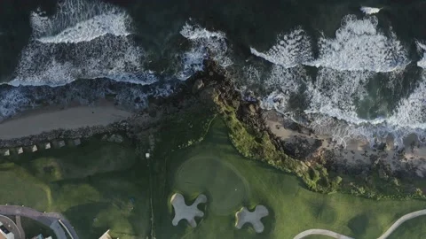 SP 0144 Drone Beach Top shot Boom down DJI 0207 Stock Footage 169980547