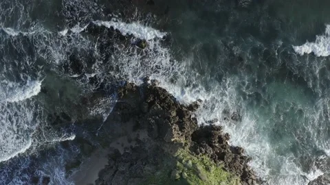 SP 0145 Drone Beach Top shot Boom up DJI 0251 Stock Footage 169980816