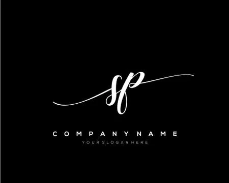 SP Initial Letter handwriting logo hand drawn template vector Stock Illustration