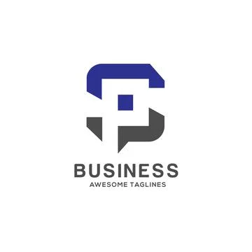 SP letter logo design vector illustration template Stock Illustration