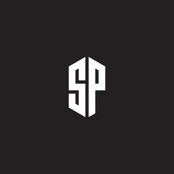 SP Logo monogram with hexagon shape style design template Stock Illustration