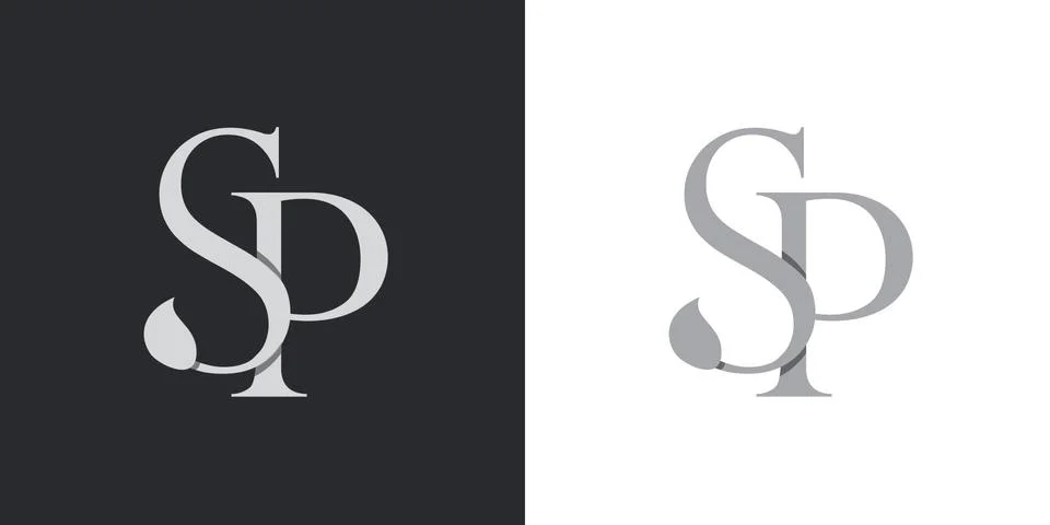 SP logo, monogram, vector Stock Illustration