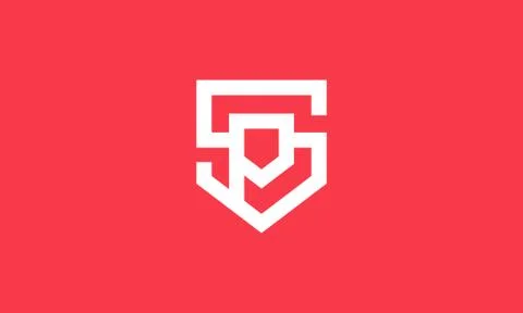 SP Shield logo , letter SP logo design , abstract letter sp in the shield log Stock Illustration
