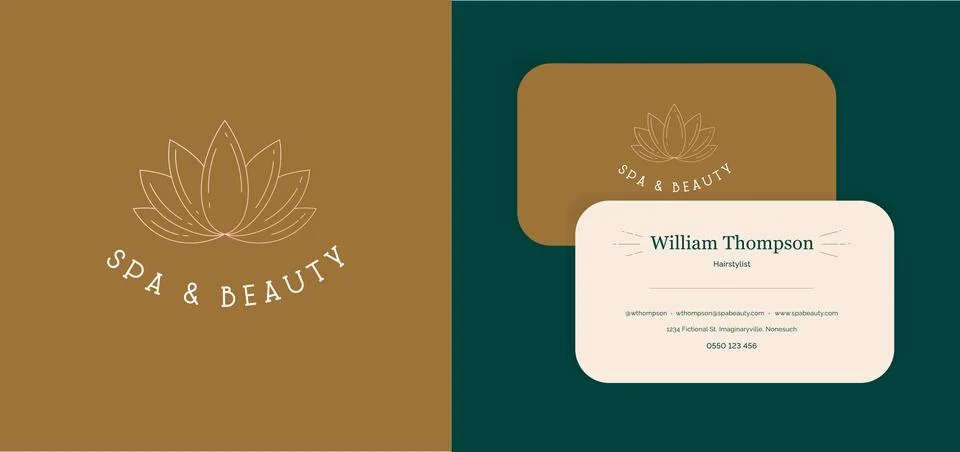 Spa and beauty studio. Vector outline illustration. Boho style. Lotus yoga sy Stock Illustration
