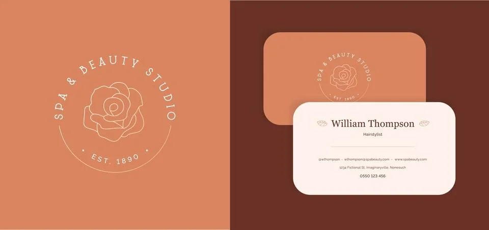Spa and beauty studio. Vector outline illustration. Boho style. Beautiful r.. Stock Illustration