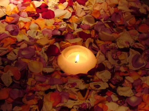 Spa and candlelight 스톡 사진