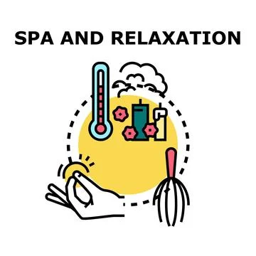 Spa and relaxation concept with aromatherapy and massage イラスト素材