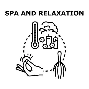 Spa and relaxation concept with aromatherapy and massage イラスト素材