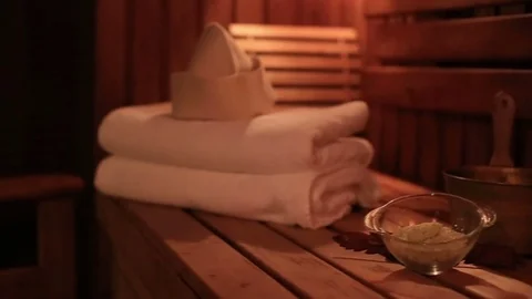 Spa and sauna attributes Stock Footage 73674317
