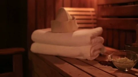 Spa and sauna attributes Stock Footage 73674434