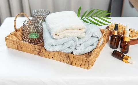Spa and wellness elements creating a relaxing atmosphere Stock Photos