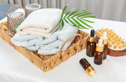Spa and wellness elements creating a relaxing atmosphere Stock Photos