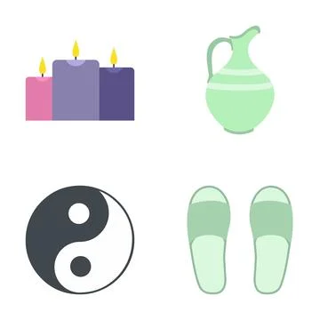 Spa and wellness elements icon set イラスト素材