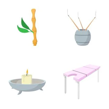 Spa and wellness elements for relaxation and treatment イラスト素材