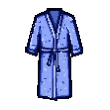 Spa bathrobe pixel art vector illustration Stock Illustration