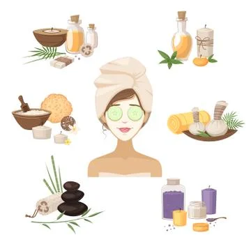 Spa Beauty Elements 스톡 일러스트