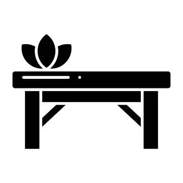 Spa Bed Glyph Icon Stock Illustration
