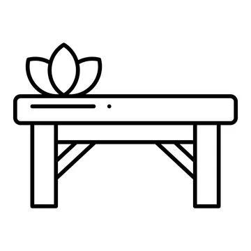 Spa Bed Line Icon 库存插图