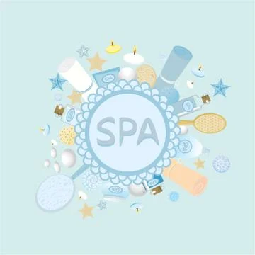 Spa blue compositionn8 Stock Illustration
