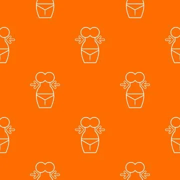 Spa body silhouette pattern vector orange Stock Illustration