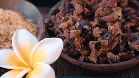 Spa bowls with different ingredients Stock Footage 87583949