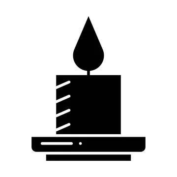 Spa Candle Glyph Icon Stock Illustration