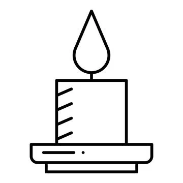 Spa Candle Line Icon Stock Illustration