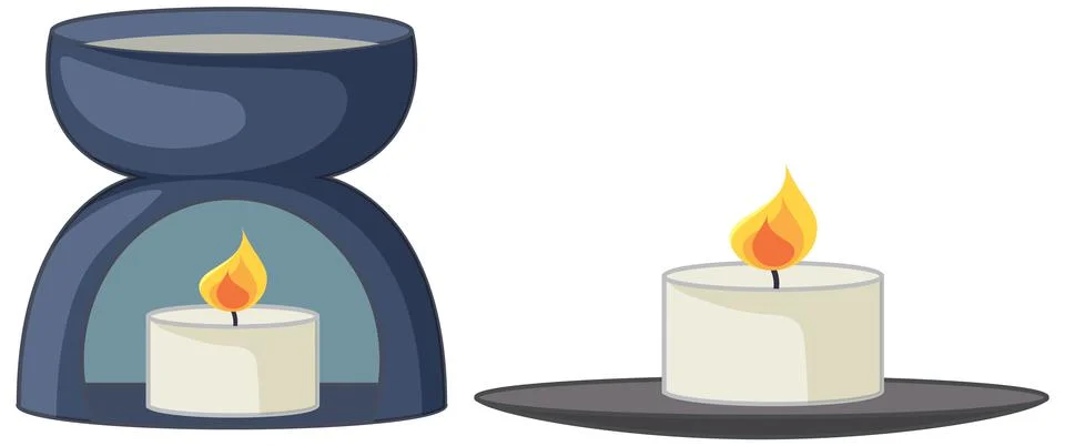 Spa candle objects isolated Stock Illustration