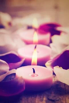 Spa candles Stock-Fotos