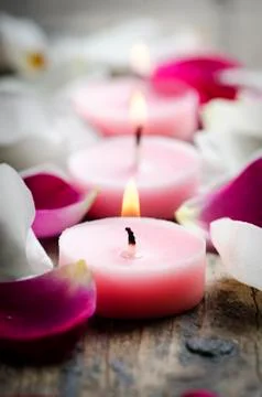 Spa Candles Stock-Fotos