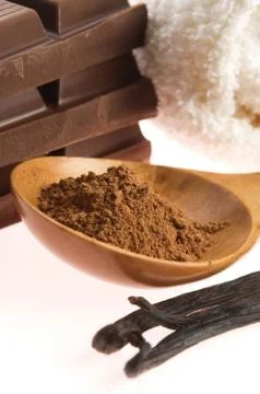 Spa chocolate aromatherapy items Stock Photos