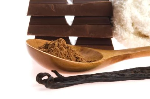 Spa chocolate aromatherapy items Stock Photos